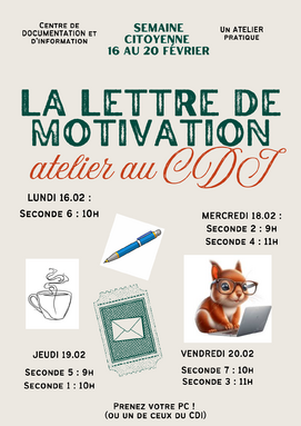 Pour les SECONDE, durant la SEMAINE Citoyenne